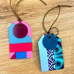 HERMES Petit H luggage tags set of two